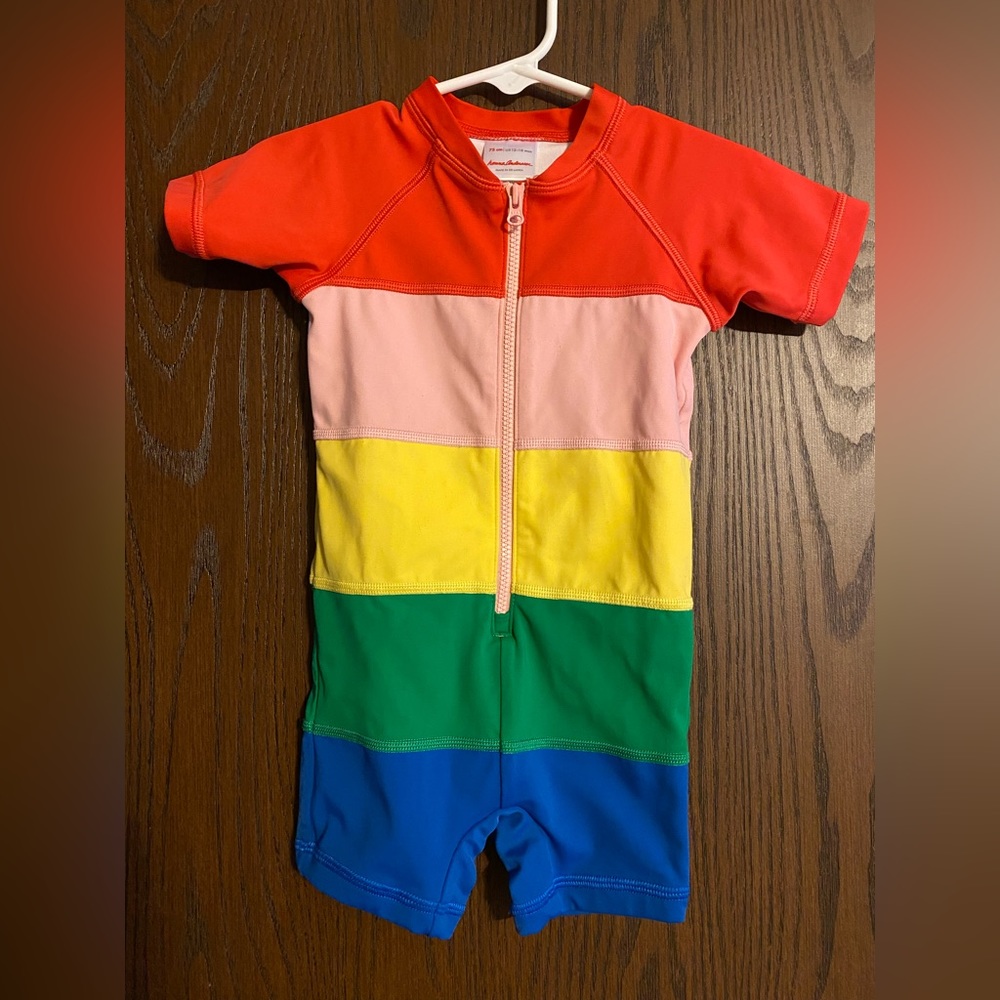 Hanna Anderson Rainbow Unisex Toddler Swimsuit 12-18 months old